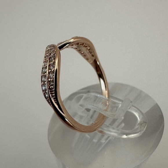 Pandora 14k Rose Gold Plated Sparkling CZ Leaves Ring | Size 4.5 (48) - Picture 12 of 14